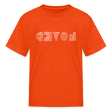 LOVED in Scratched Lines - Child's T-Shirt - orange