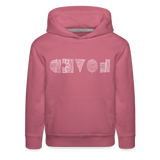 LOVED in Scratched Lines - Children's Hoodie - mauve