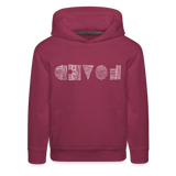 LOVED in Scratched Lines - Children's Hoodie - burgundy