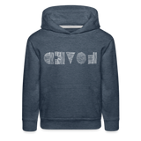 LOVED in Scratched Lines - Children's Hoodie - heather denim