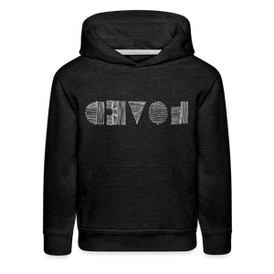 LOVED in Scratched Lines - Children's Hoodie - charcoal grey