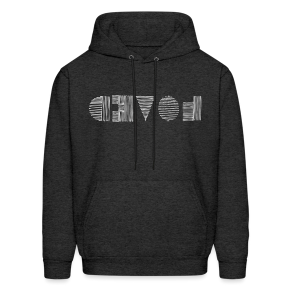 LOVED in Scratched Lines - Adult Hoodie - charcoal grey