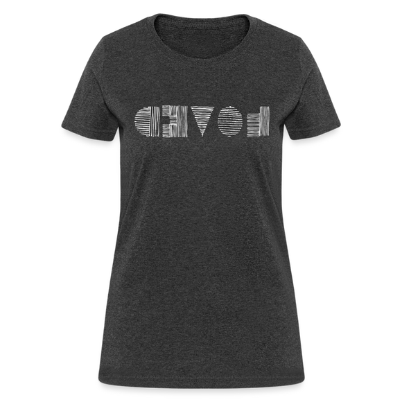 LOVED in Scratched Lines - Women's Shirt - heather black