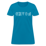 LOVED in Scratched Lines - Women's Shirt - turquoise