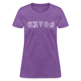 LOVED in Scratched Lines - Women's Shirt - purple heather