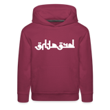 BREATHE in Abstract Characters - Children's Hoodie - burgundy