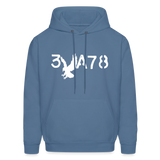 BRAVE in Stenciled Characters - Adult Hoodie - denim blue