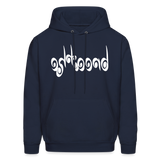 BREATHE in Curly Characters - Adult Hoodie - navy