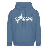 BREATHE in Curly Characters - Adult Hoodie - denim blue