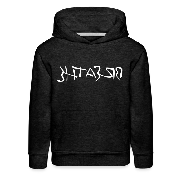 BREATHE in Ink Characters - Children's Hoodie - charcoal grey