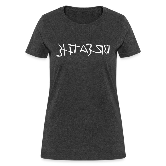 BREATHE in Ink Characters - Women's Shirt - heather black