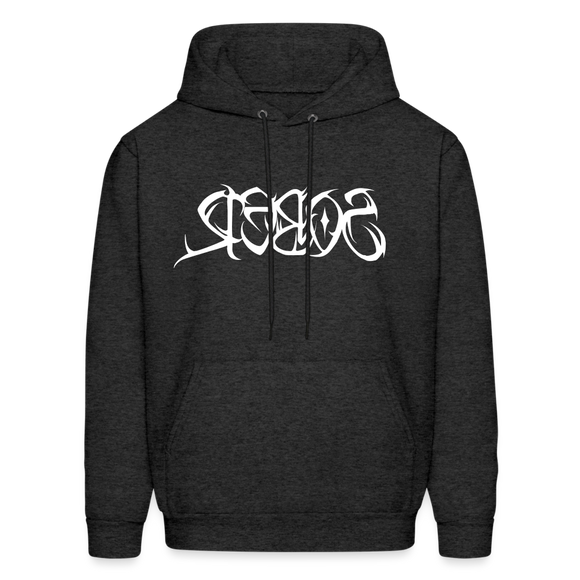 SOBER in Tribal Characters - Adult Hoodie - charcoal grey