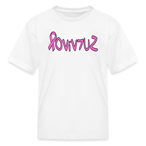 SURVIVOR in Pink Ribbon & Writing - Child's T-Shirt - white