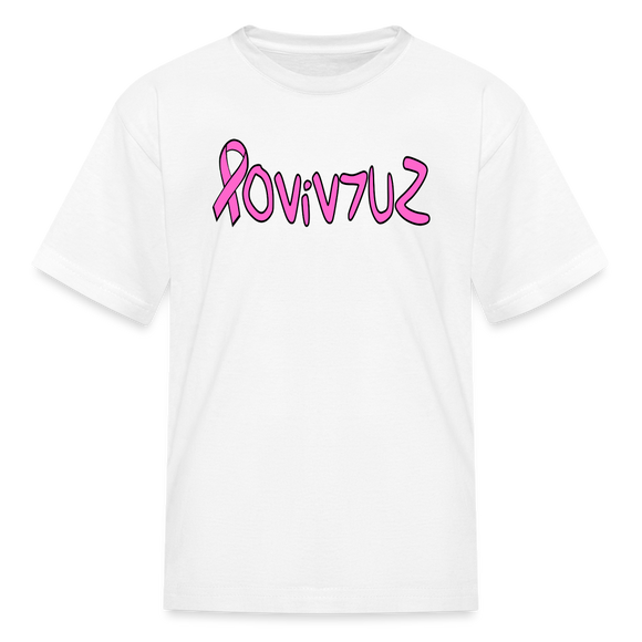 SURVIVOR in Pink Ribbon & Writing - Child's T-Shirt - white