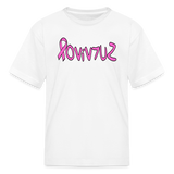 SURVIVOR in Pink Ribbon & Writing - Child's T-Shirt - white