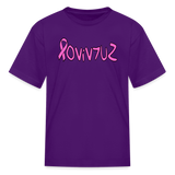 SURVIVOR in Pink Ribbon & Writing - Child's T-Shirt - purple