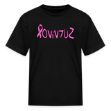 SURVIVOR in Pink Ribbon & Writing - Child's T-Shirt - black