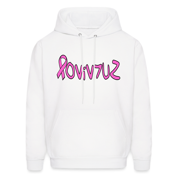 SURVIVOR in Pink Ribbon & Writing - Adult Hoodie - white