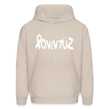 SURVIVOR in Ribbon & Writing - Adult Hoodie - Sand