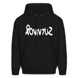 SURVIVOR in Ribbon & Writing - Adult Hoodie - black