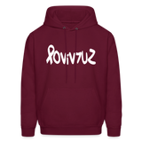 SURVIVOR in Ribbon & Writing - Adult Hoodie - burgundy