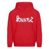 SURVIVOR in Ribbon & Writing - Adult Hoodie - red