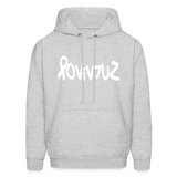 SURVIVOR in Ribbon & Writing - Adult Hoodie - ash 