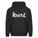 SURVIVOR in Ribbon & Writing - Adult Hoodie - charcoal grey