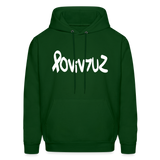 SURVIVOR in Ribbon & Writing - Adult Hoodie - forest green