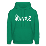 SURVIVOR in Ribbon & Writing - Adult Hoodie - kelly green