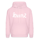 SURVIVOR in Ribbon & Writing - Adult Hoodie - pale pink