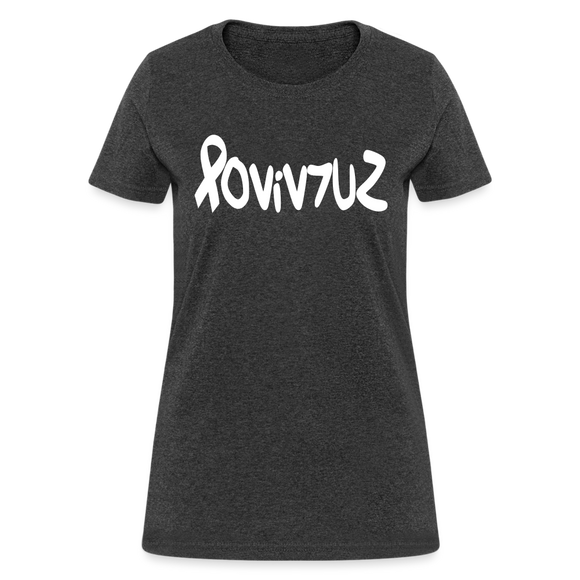 SURVIVOR in Ribbon & Writing - Women's Shirt - heather black