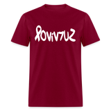 SURVIVOR in Ribbon & Writing - Classic T-Shirt - burgundy