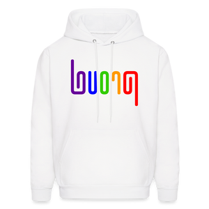 PROUD in Rainbow Abstract Lines - Adult Hoodie - white