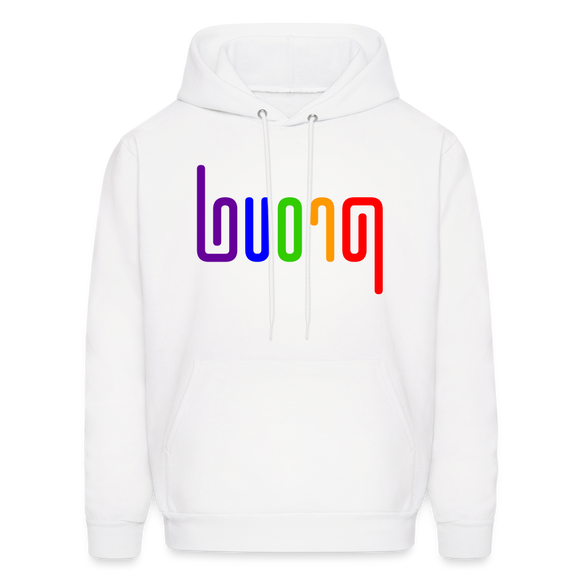 PROUD in Rainbow Abstract Lines - Adult Hoodie - white