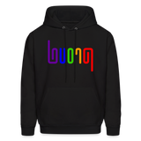 PROUD in Rainbow Abstract Lines - Adult Hoodie - black