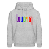 PROUD in Rainbow Abstract Lines - Adult Hoodie - heather gray