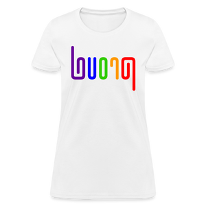 PROUD in Rainbow Abstract Lines - Women's Shirt - white