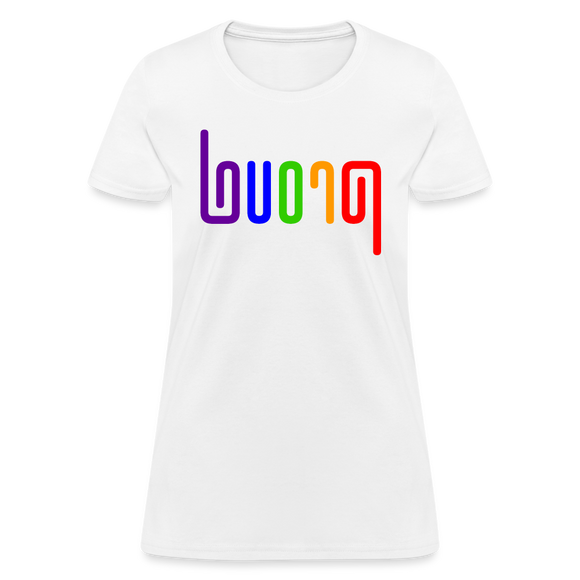 PROUD in Rainbow Abstract Lines - Women's Shirt - white