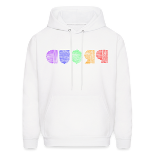 PROUD in Rainbow Scratched Lines - Adult Hoodie - white