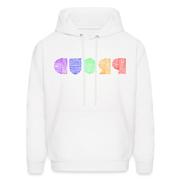 PROUD in Rainbow Scratched Lines - Adult Hoodie - white