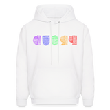 PROUD in Rainbow Scratched Lines - Adult Hoodie - white