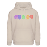 PROUD in Rainbow Scratched Lines - Adult Hoodie - Sand