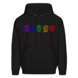 PROUD in Rainbow Scratched Lines - Adult Hoodie - black