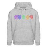 PROUD in Rainbow Scratched Lines - Adult Hoodie - heather gray