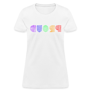 PROUD in Rainbow Scratched Lines - Women's Shirt - white