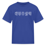 PROUD in Scratched Lines - Child's T-Shirt - royal blue