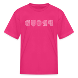 PROUD in Scratched Lines - Child's T-Shirt - fuchsia