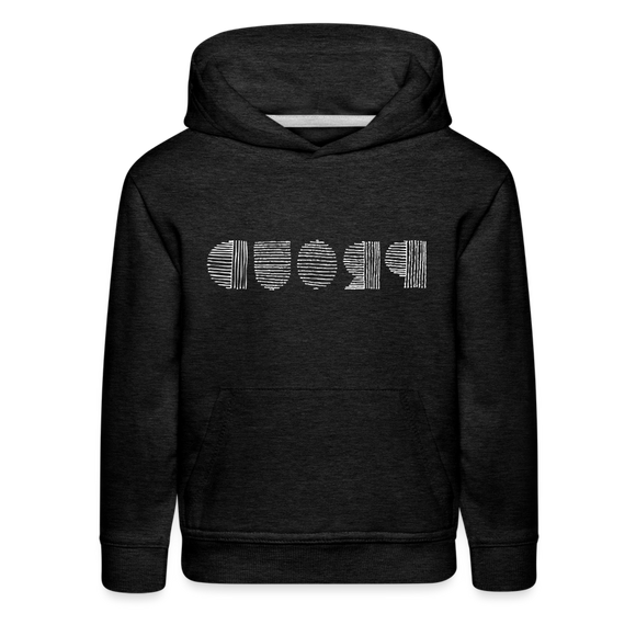 PROUD in Scratched Lines - Children's Hoodie - charcoal grey