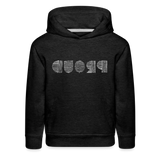 PROUD in Scratched Lines - Children's Hoodie - charcoal grey